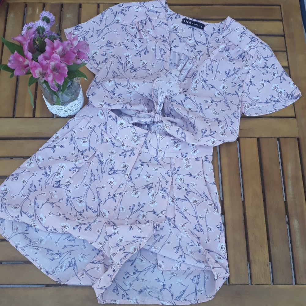 Light Pink Floral Romper